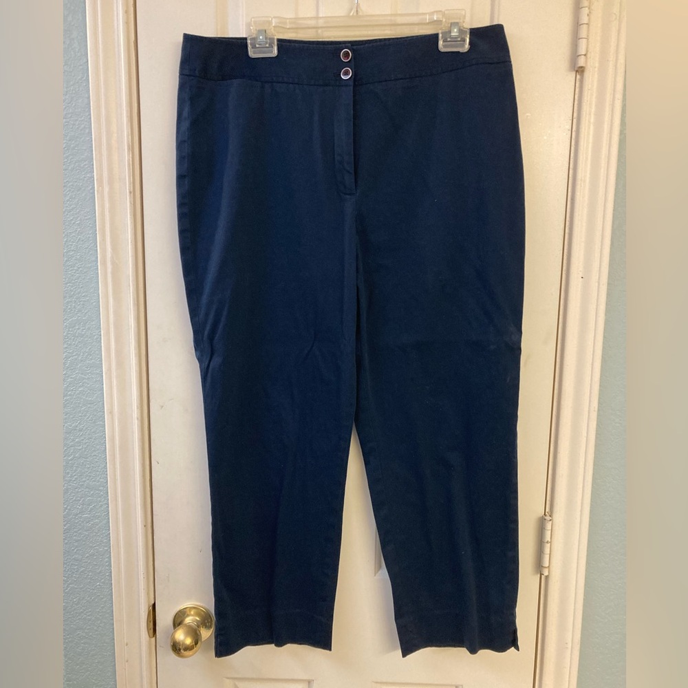 Jones New York cropped pants, navy, size 14